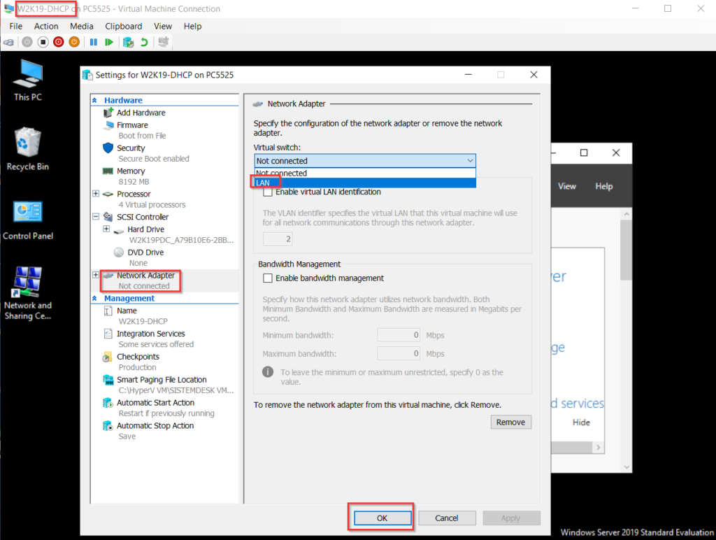 DHCP kurulum ve konfigurasyon 5