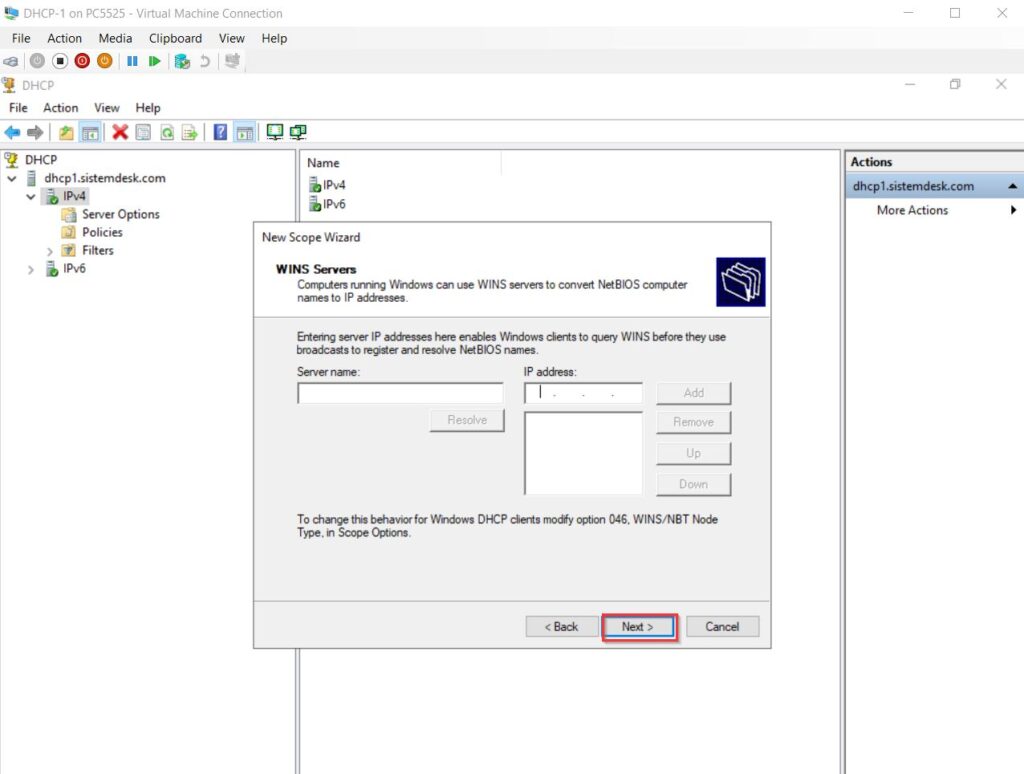 DHCP 80 20 split scope 10