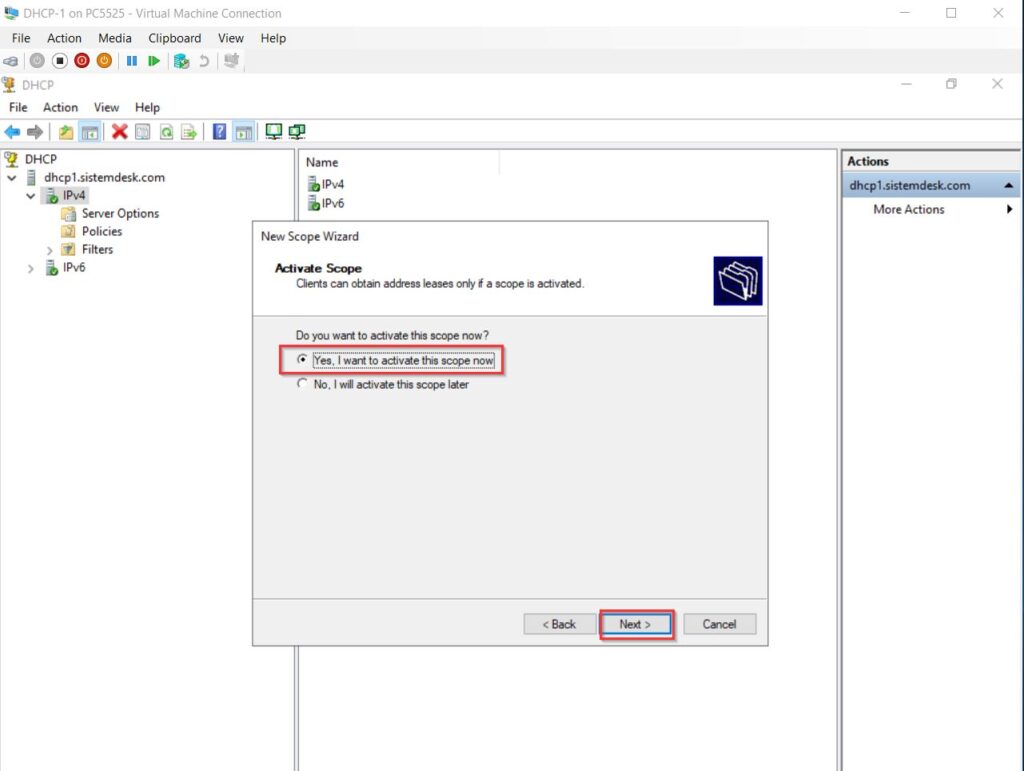 DHCP 80 20 split scope 11