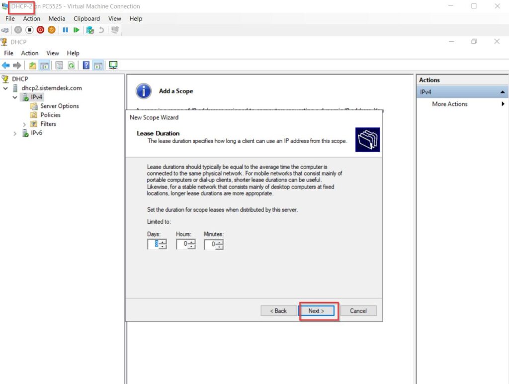 DHCP 80 20 split scope 17