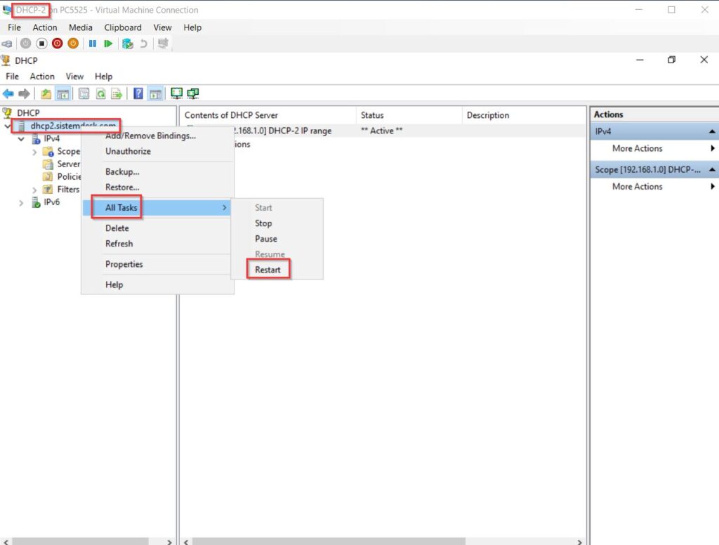 DHCP 80 20 split scope 24