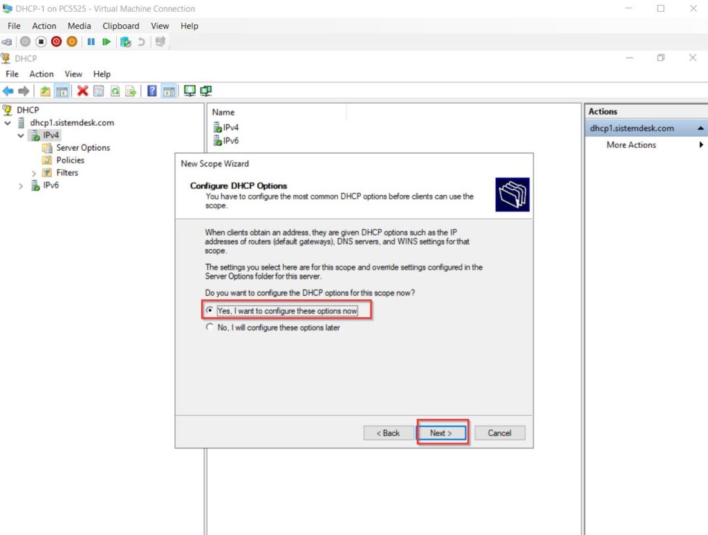 DHCP 80 20 split scope 6