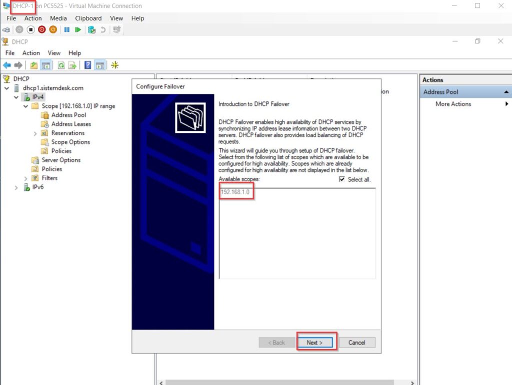 DHCP failover cluster hot standby 5