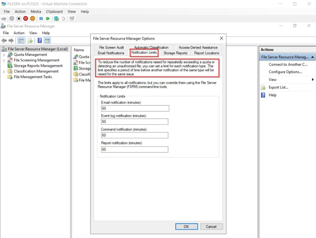 File server kurulumu ve kota olusturma 14