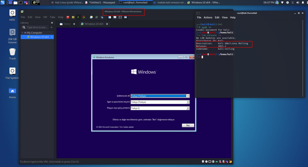 kali linux vmware vm kurulum 23