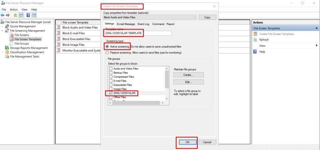 File Server Dosya Filtreleme - 18