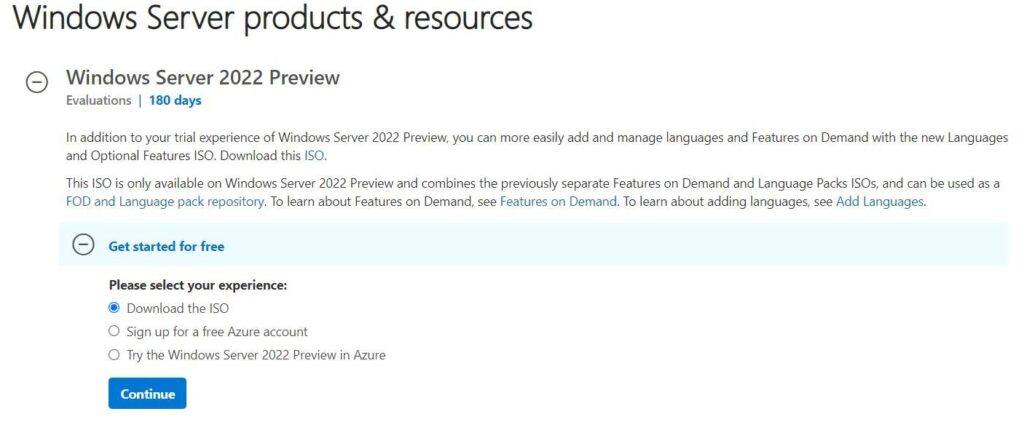 Windows Server 2022 Preview kurulumu - 1